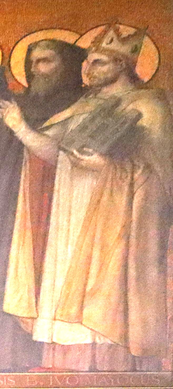 Alphonse Le Hénaff: Die Heiligen der Bretagne (Ausschnitt), Fresko, um 1874, in der Kathedrale in Dol-de-Bretagne