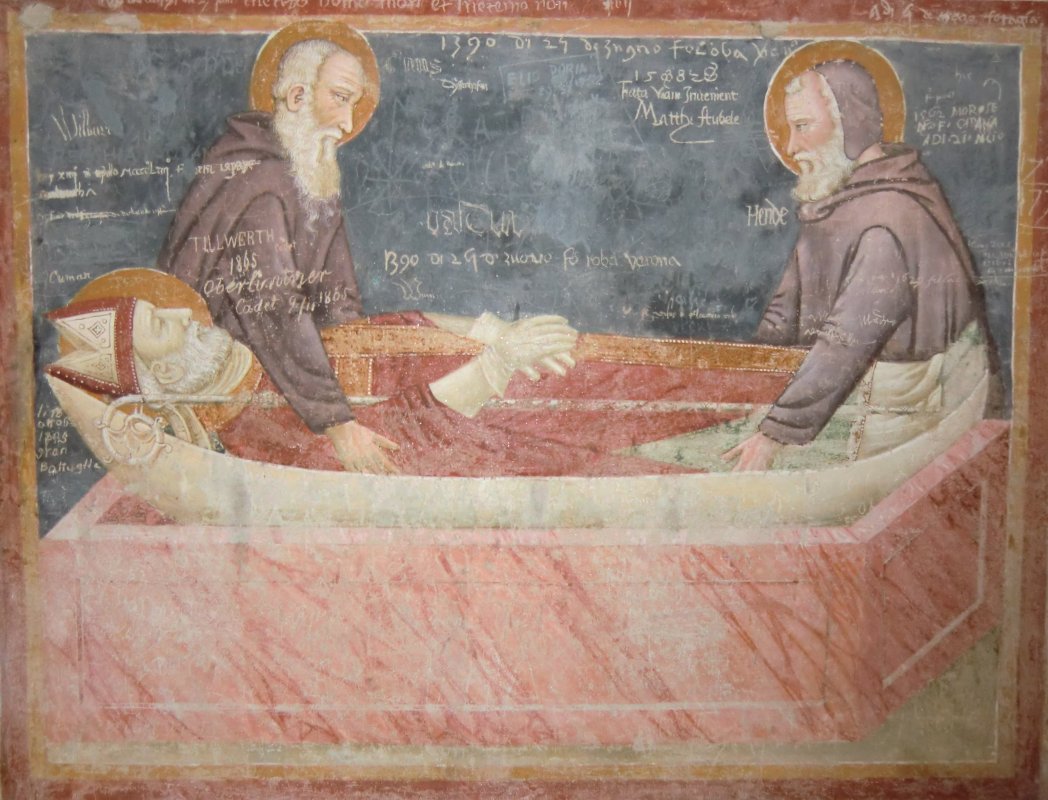 Die Übertragung der Reliquien von Zeno, Fresko in der Basilika S. Zeno Maggiore in Verona, 13./14. Jahrhundert