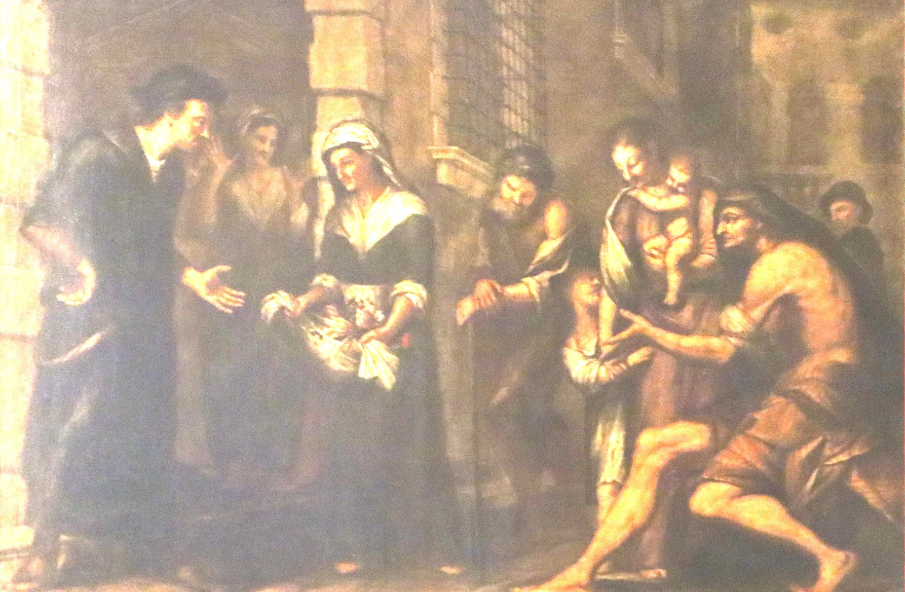 Francesco del Tintore: Zita verteilt Brot, 17. Jahrhundert, in der Kirche San Frediano in Lucca