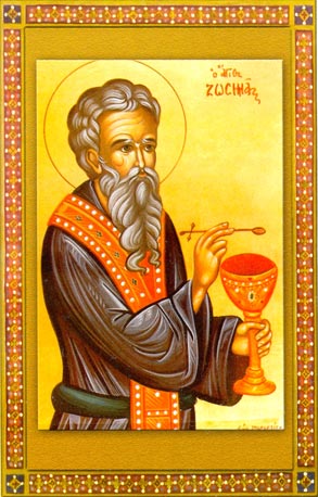 griechisches Fresko: Zosimus (links) und Maria von Ägypten