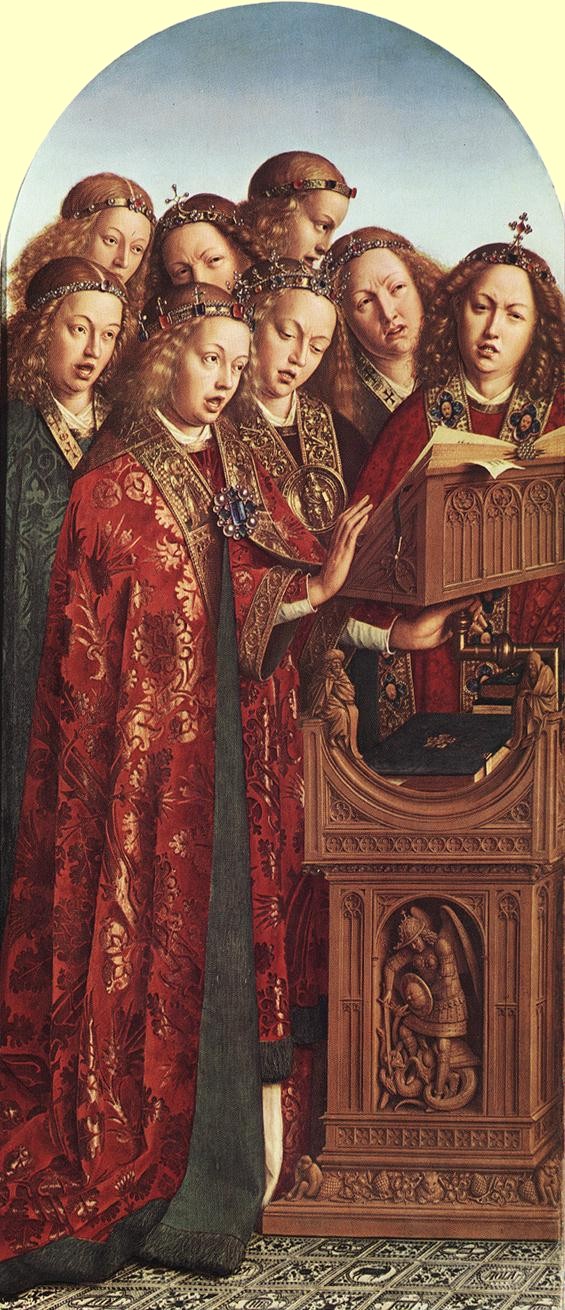 Hubert und Jan van Eyck: Altartafel, 1427 - 1429, in der Kathedrale St. Bavo in Gent