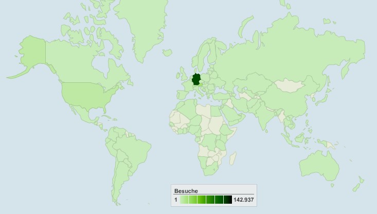 Weltkarte Aufrufe
